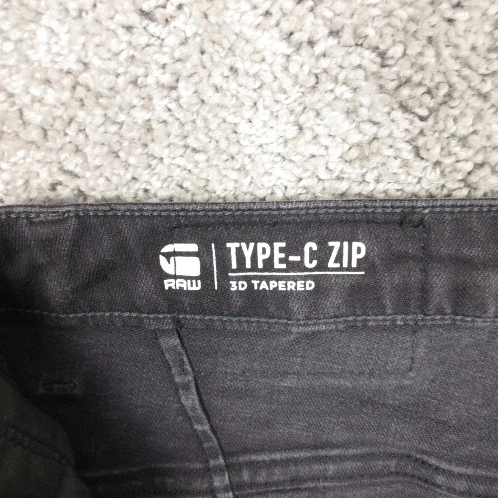 G Star Raw Jeans Mens 32x30 Black Type C Zip 3D Tapered Button Fly Denim Pants